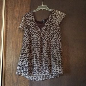 Polka dot dress top with mesh overlay